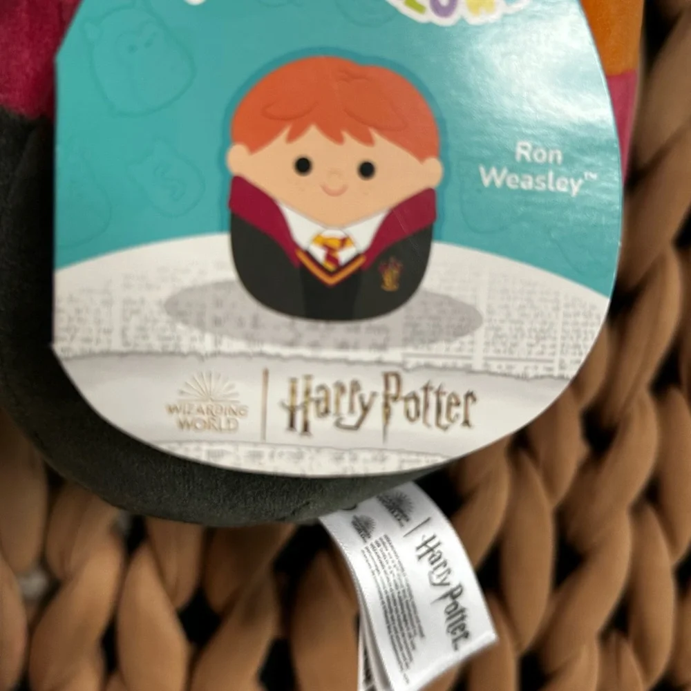 Squishmallows Harry Potter Character Ron Weasley Plush - Orange and Black 8”